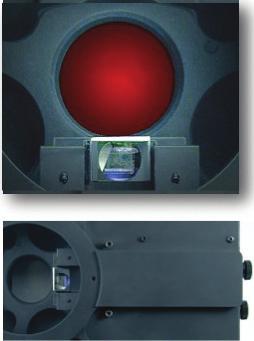 The STT filter wheel incorporates the self-guiding CCD inside the front cover of the filter wheel so that the guider picks off light from the guide stars before passing through the filters.