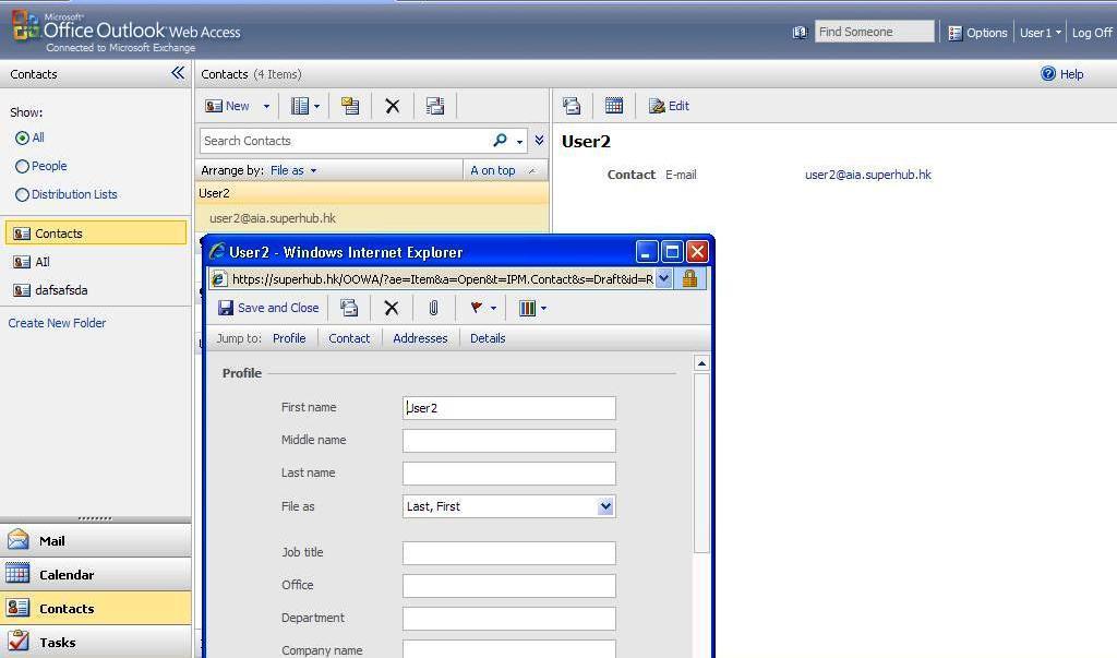 To view your Contacts: Click Contacts on the Navigation pane.