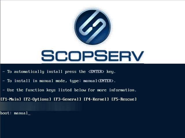 ScopTEL ISO Installation Once you have started the ScopTEL VM use tight-vnc to connect to the installation ISO At the first boot prompt type the word manual