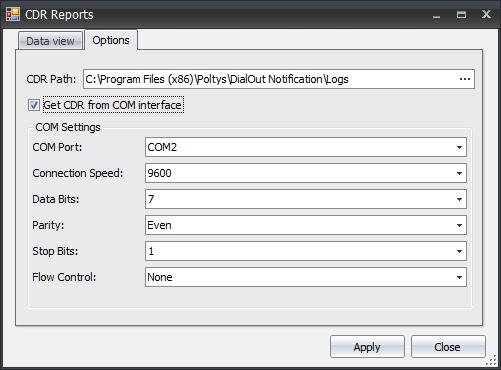 Logging SMDR or CDR Information To enable SMDR logging, select the Get CDR from COM interface option.