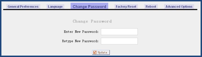 Change Password: it is used for customers to change the admin