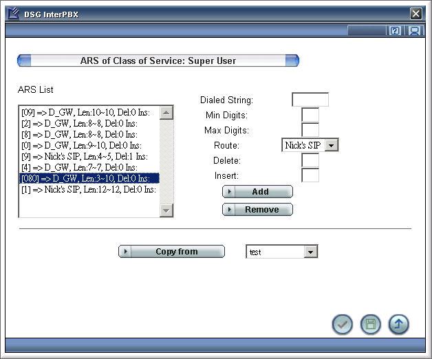 78 Chapter 4 Gateway Configuration Setting ARS: 1. Go to Main Menu>Group Management>Class of Service. 2.