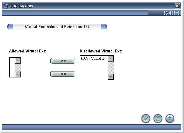 Select one extension from the list and click the Virtual Ext button. You will see available virtual extension number list.