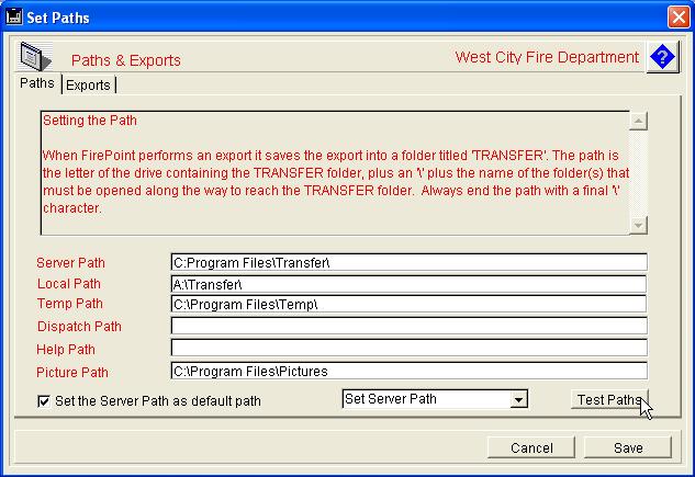 6. FirePoint Setup - Sync Version 117 3. Press the Exports tab to proceed to the second page of the layout.