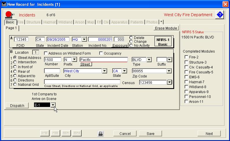 1. A Quick FirePoint Tour 9 Press the Add Record button. The Incidents data entry view appears.