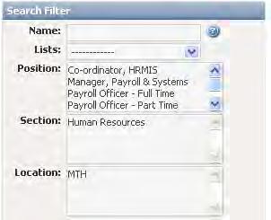 You can select staff you would like to view information about by using the Search Filter You can find a