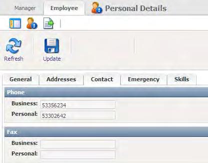 You are able to change your contact details by clicking on the Contact tab.