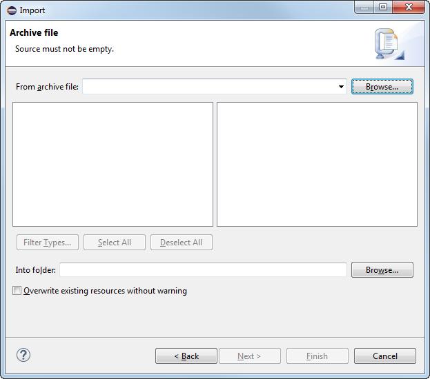 1 Getting started with Eclipse 1.20 Using the Import wizard 1.