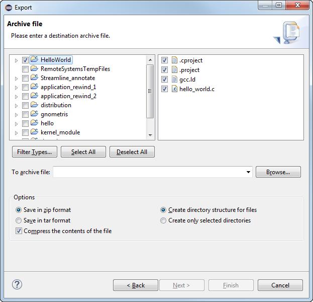 1 Getting started with Eclipse 1.21 Using the Export wizard 1.