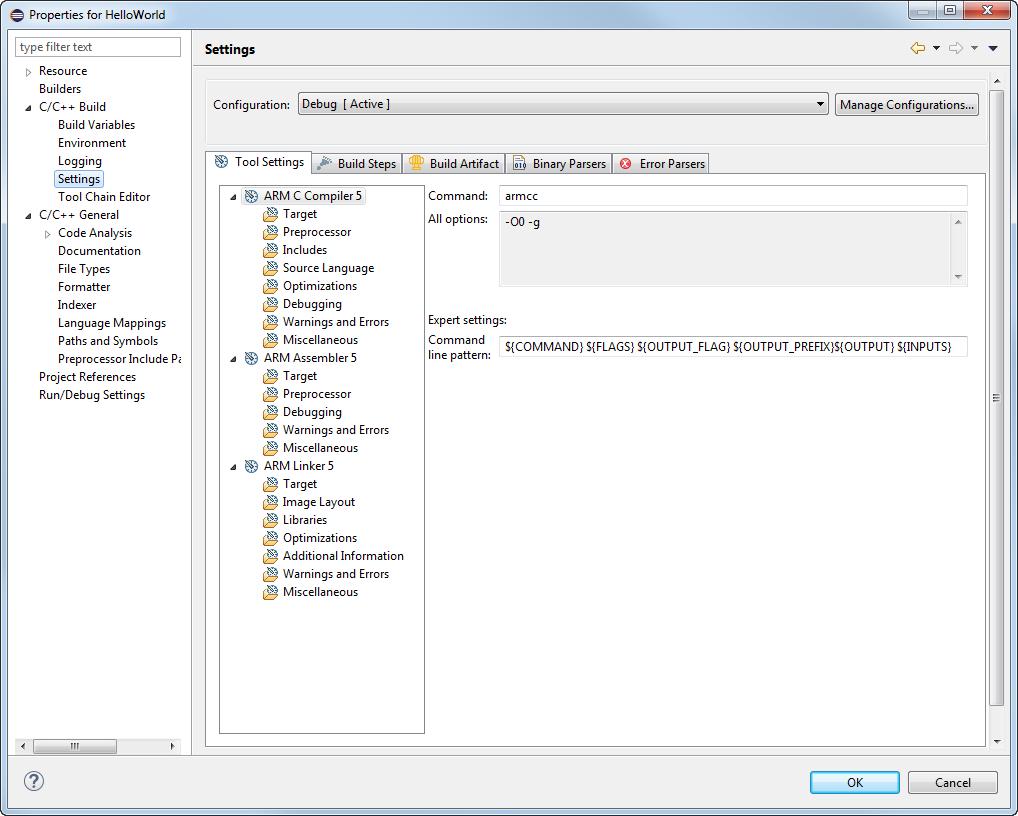 2 Working with projects 2.6 Setting up the compilation tools for a specific build configuration 7.