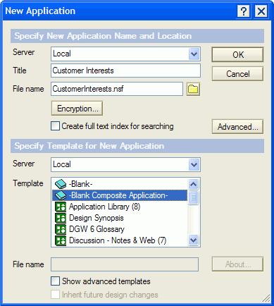 Lesson 4 - Assemble an NSF-based composite application The Lotus Notes 8 Beta client can access NSF-based composite applications, where the definition is stored in an NSF that runs locally on the