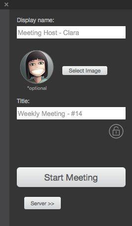 To start a meeting, press the Start Meeting button in the Meeting Panel.
