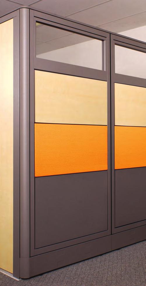 Using Zapf Tiled Panels, it is easy to customize panel walls to match worksurfaces, door, and drawer fronts.