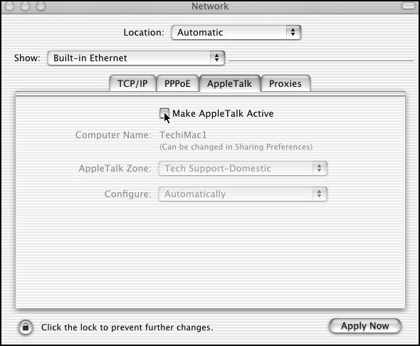 Macintosh-OS X Installation (continued) Active, and click Apply Now.