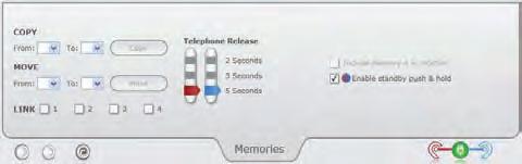 The Advanced Memory screen includes the following adjustments: Telephone Release