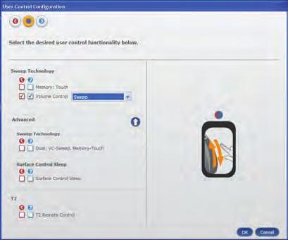 All patient controls are included on the same screen of the software called User