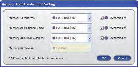 DAI Functionality Telehealth On Demand Inspire 2012 provides several different DAI settings: DAI only, HA + DAI and HA + DAI with Dynamic FM.