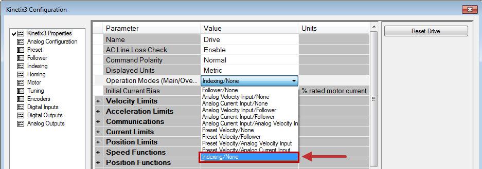 Kinetix 3 Component-class Servo Drive Setup Chapter 1 12. Click Kinetix 3 Properties category. 13.
