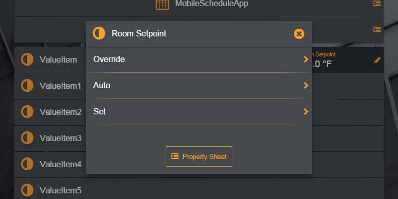 the Property Sheet. Property Sheet will immediately open the Property Sheet for the item, which also has the ability to execute any available actions.