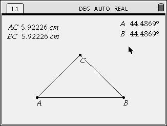 the other base angle. Press d. Figure 5 Now let s label the angle measurements. Press b, 1: Tools, 5: Text. Press g, A, Press. Move the cursor somewhere else on the screen and press a. Press g, B,.