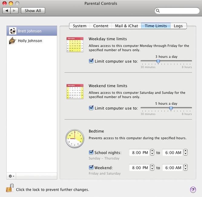 The Process Click the System Preferences icon in the Dock, and then click the Parental Controls icon. Select the account you ant to modify, and then click Enable Parental Controls, if necessary.