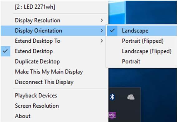 DISPLAY RESOLUTION Fast Access to Display Resolution Setting The resolution list will show up when you move the cursor over