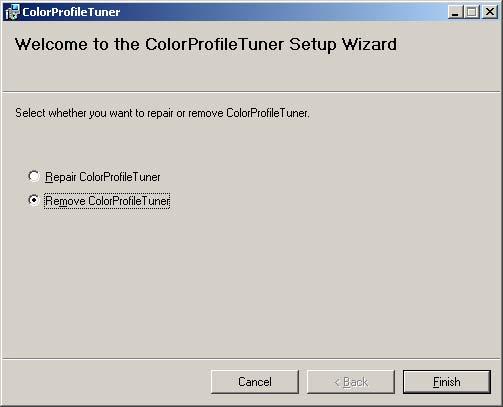 Installing ColorProfileTuner Uninstalling ColorProfileTuner Follow the following procedures to uninstall ColorProfileTuner.