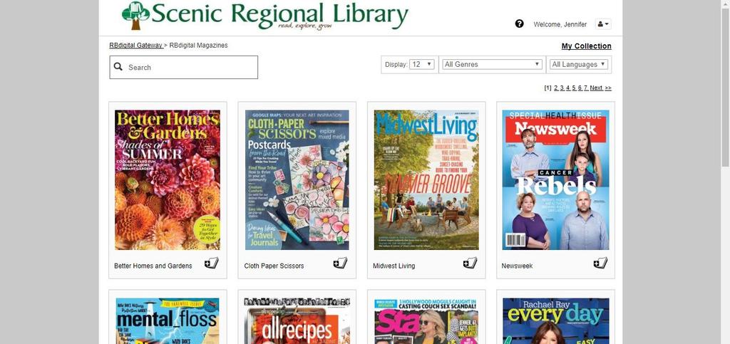 Browsing the Magazine Collection Once you have logged into your account, you can begin browsing the magazines in a number of ways. To browse the shelf in its existing format, follow these steps. 1.