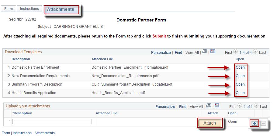 Submitting Supporting Documentation for DP (Cont.) The Instructions tab will explain which supporting documents are acceptable. 3.
