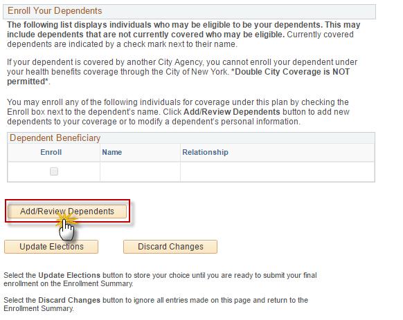 Adding Dependents 1. Click the Add/Review Dependents button to add your dependent(s). 2.