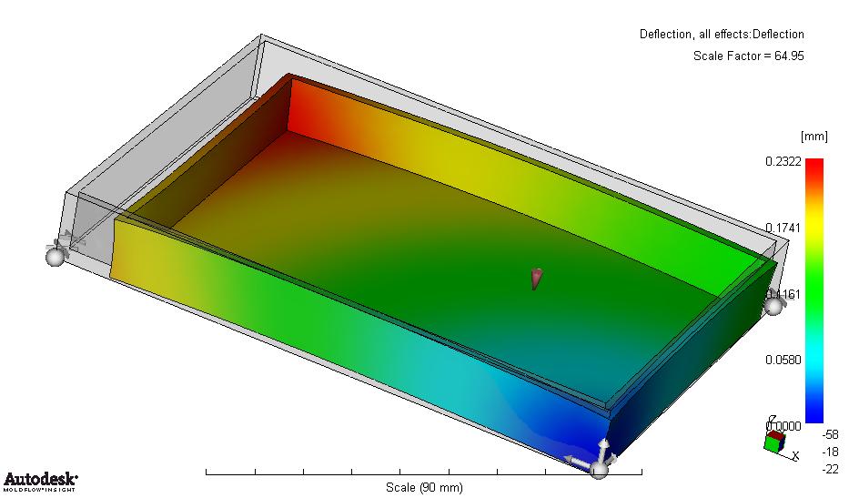 2. The second example is the same geometry but meshed with Autodesk Moldflow Insight 3D mesh, with an unfilled material.