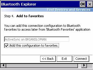 Once your connection is added to the favorites, then you can use My Bluetooth