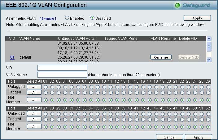 5 Configuration D-Link Web Smart Switch User Manual Figure 47 Configuration > 802.1Q VLAN > Add VID Figure 48 Configuration > 802.