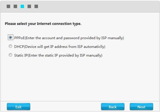 6. Then input the username and password for connecting to the Internet, click Next. 7.
