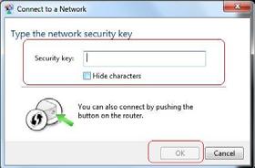 If the security key is set, you must enter the correct key and click OK.. 3.