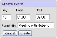Adding an Event to the Calendar 1 On the mini calendar, click the date to which you want to add the event.