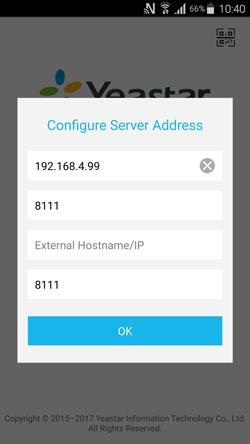 Logging in Manually You can also tap Server Settings on the Linkus mobile client login page, and enter the server IP