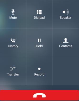 Handling an Established Call When you are on a call, the screen shows several call options. Open dialpad to enter digits during the call. Mute your line. Use the speakerphone. Check Call History.