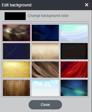 14 Background Area Edit Background You can edit the background of your template by clicking the Edit background icon on the Create content page. 1 2 3 4 No.