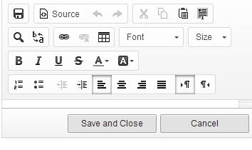 Expand the widget size as required for editing. b. Open the Open House.docx file located on your desktop, copy the text and paste it into the editor. c. Click Save and Close.
