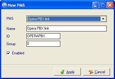 Once the Opera Fidelio driver is selected click on Apply button to save changes, and the new