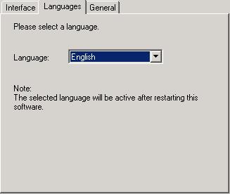 7.2.2. Language setting IRSoft allows the user to select a language. At the moment German and English are implemented.