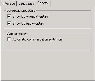 General Settings In the general setting the operator can choose if upload or download assistant are active or not.