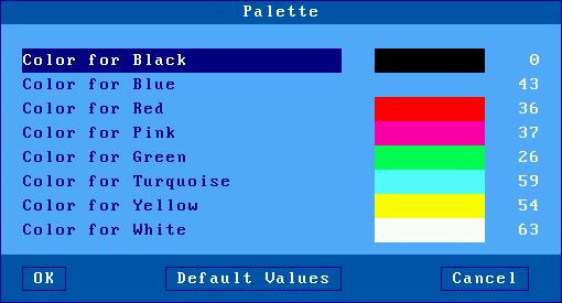 c) Palette This allows default emulation colors to be remapped to any color.