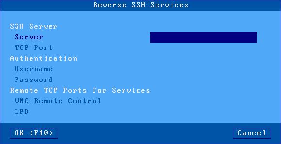Interactive Set-Up 3.1.6 - Reverse SSH The Reverse SSH feature allows services of a thin client installed behind a NAT router (no public IP address) to be accessed.