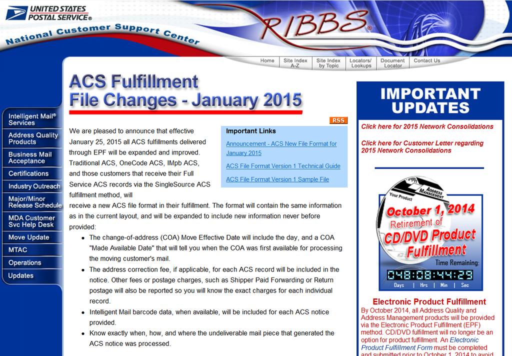ACS New File Format For more information, go to: Subscribe to