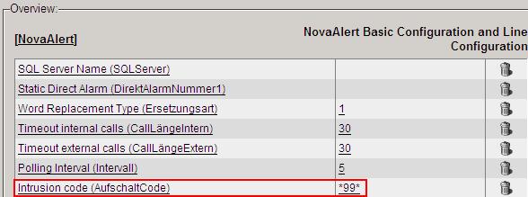 Continuing from the previous section, scroll down the page displayed and configure the NovaAlert section as