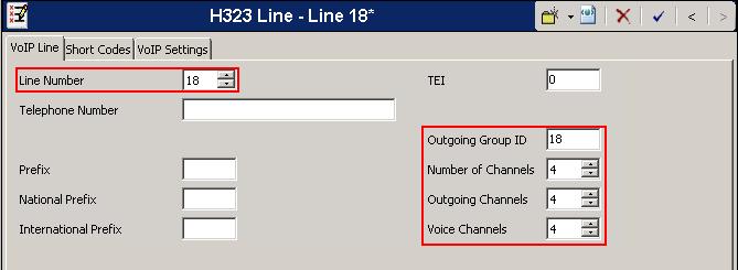 Take a note of the Line Number and Outgoing Group ID which should match, and set the Number of