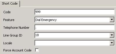 Configure the Short Code as follows: Code enter the digits to dial to access NovaAlert on NovaBox.