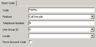 5.3. Configure Call Intrude Short Code Call Intrude is used to intrude on calls currently in progress and to over-ride if call forwarding is configured.